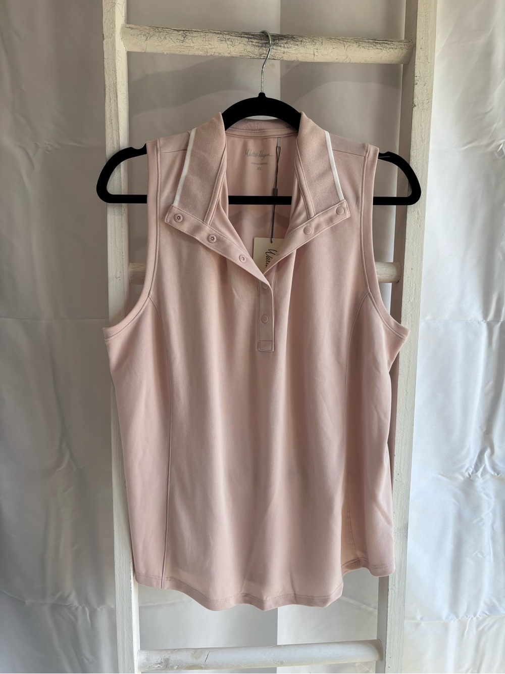 Walter Hagen Soft Blush Pink Sleeveless Polo Tank
